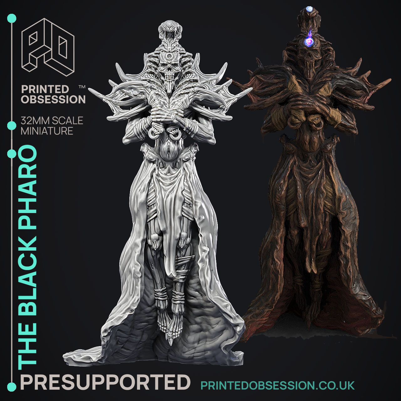 Black Pharo - The Wondering Desert - PRESUPPORTED - Illustrated and Stats - 32mm scale